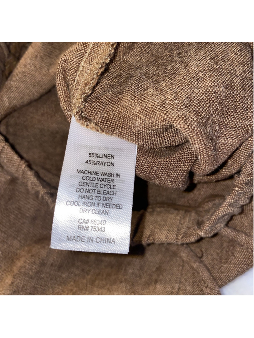 Rachel Zoe Wide Leg Pants Womens Lg Brown Linen Blend Relaxed Coastal Grandma - Picture 4 of 8